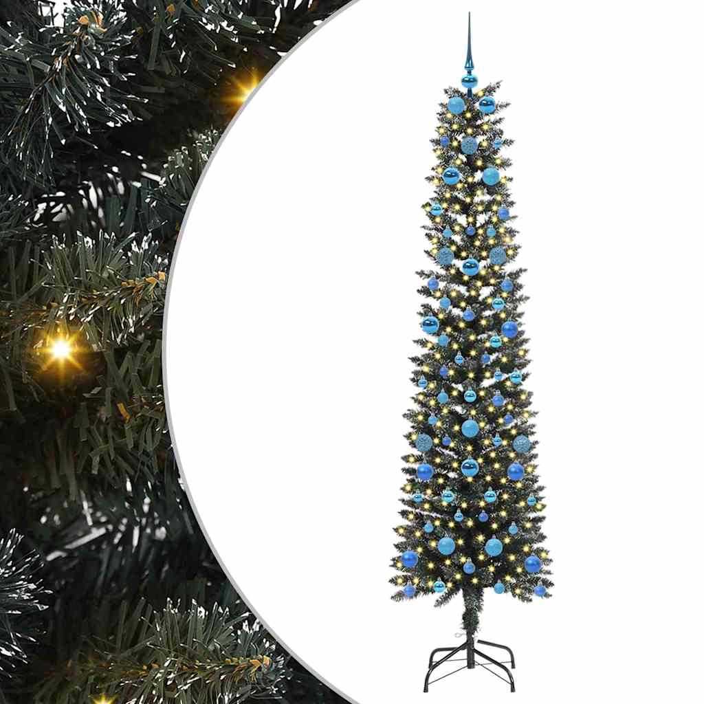 Kunstig juletre med 300 LED grønn 210 cm PVC og plast og stål