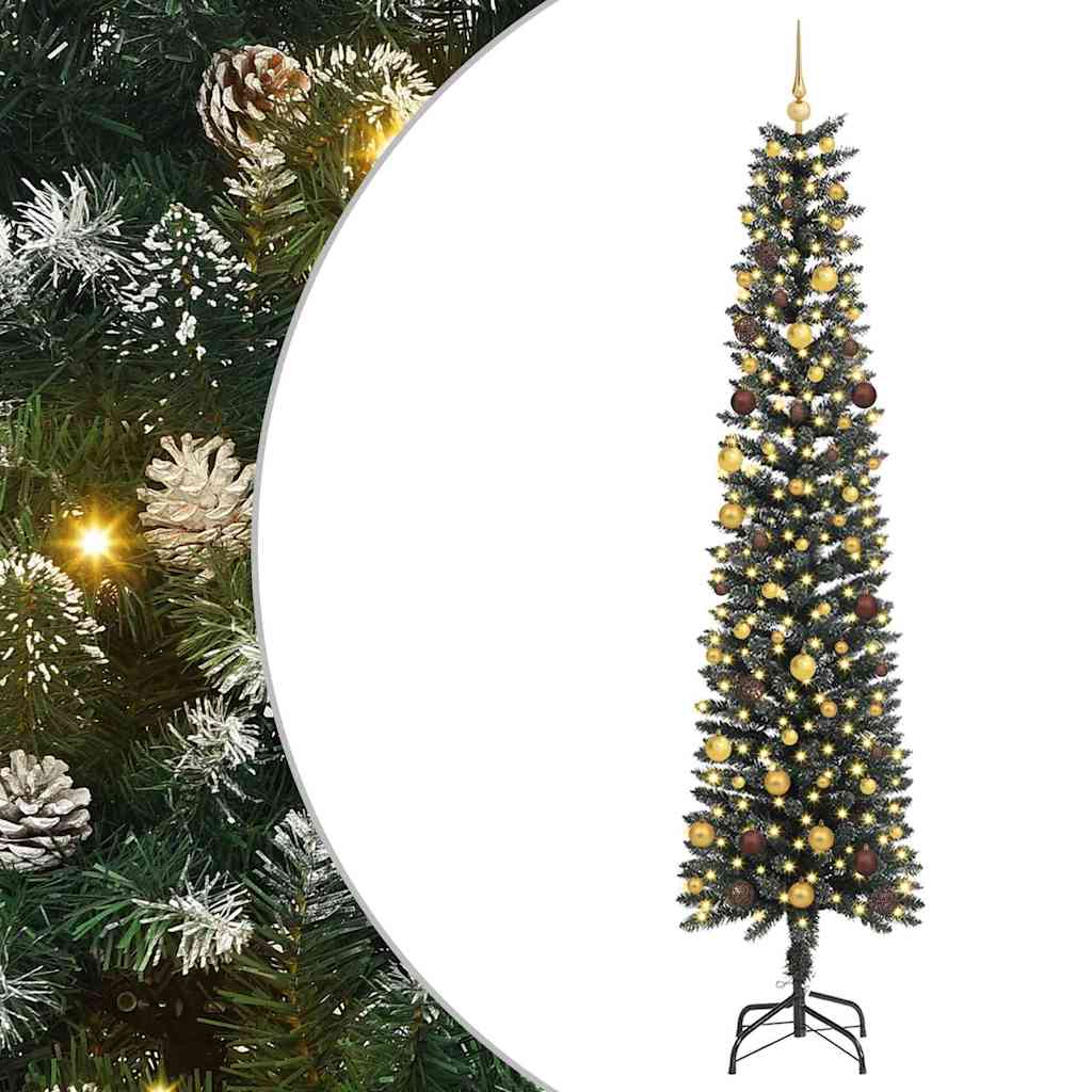 Kunstig juletre med 300 LED grønn 240 cm PVC og plast og stål