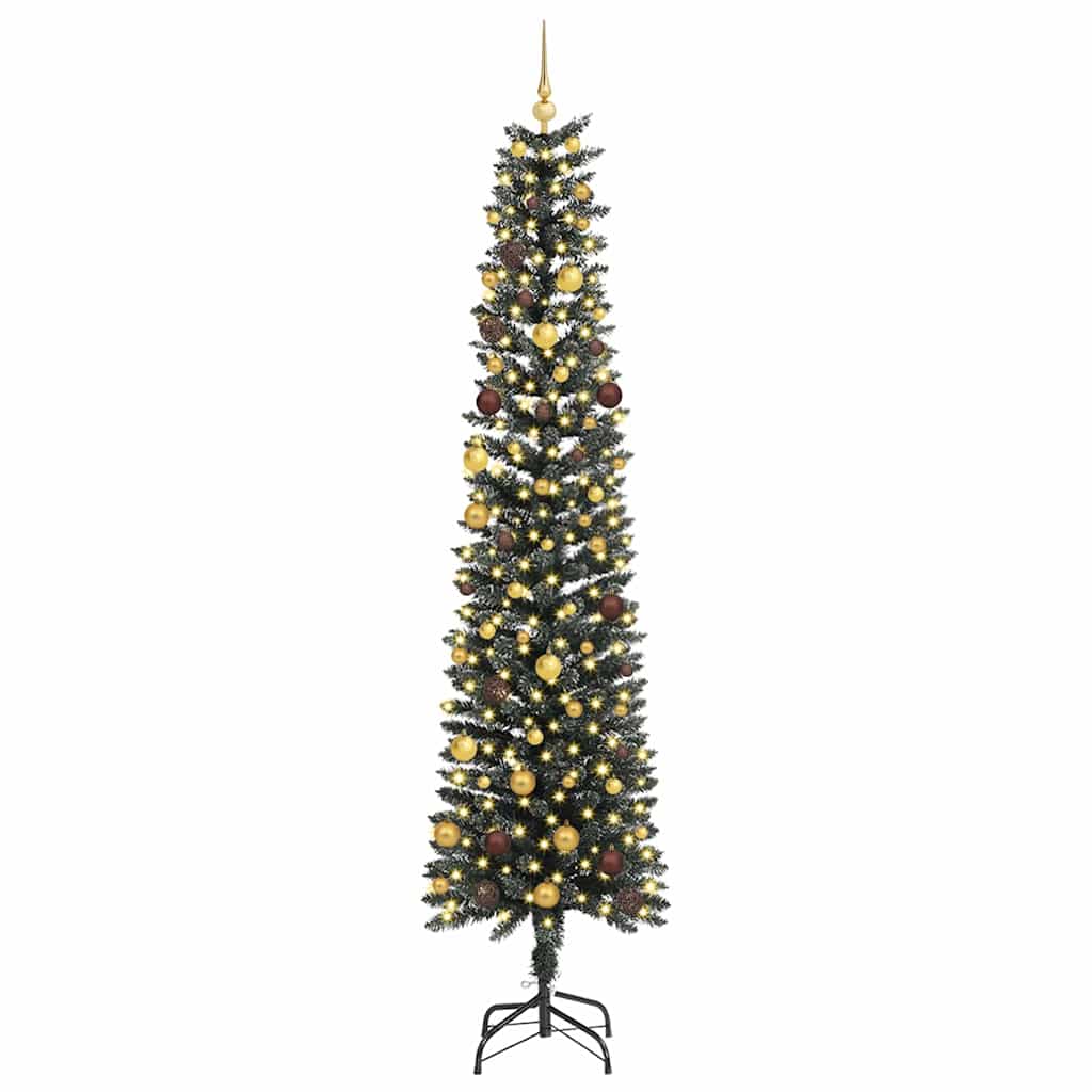 Kunstig juletre med 300 LED grønn 240 cm PVC og plast og stål