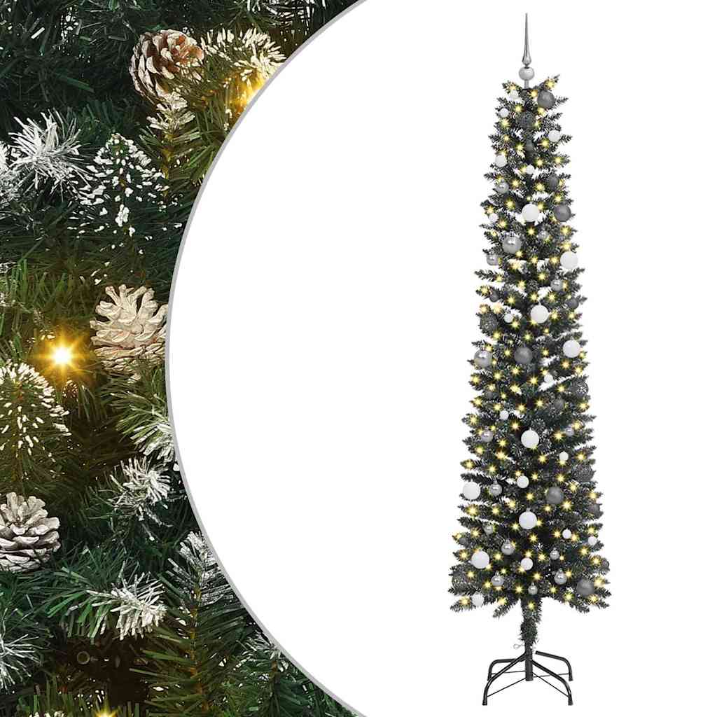 Kunstig juletre med 300 LED grønn 240 cm PVC og plast og stål