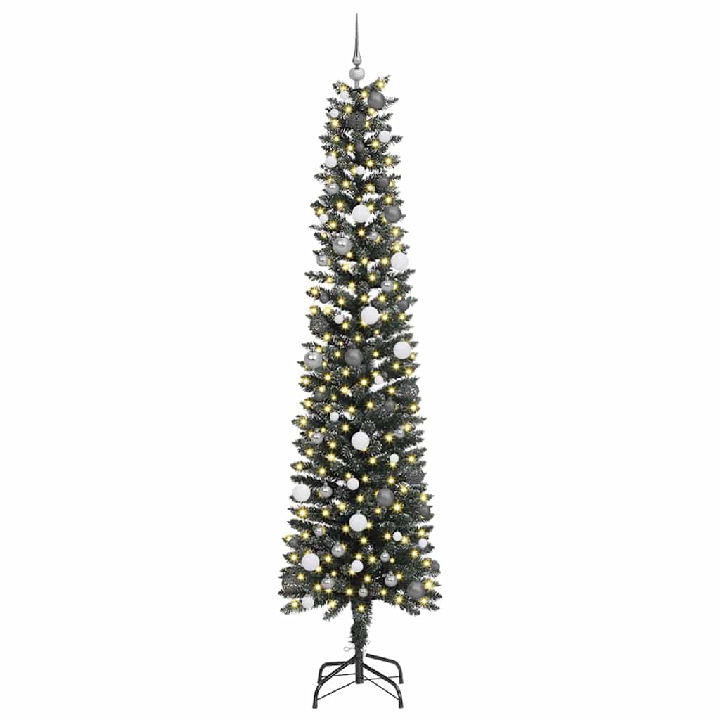 Kunstig juletre med 300 LED grønn 240 cm PVC og plast og stål