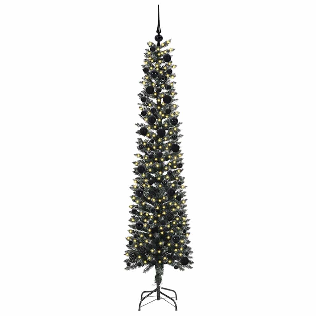 Kunstig juletre med 300 LED grønn 240 cm PVC og plast og stål