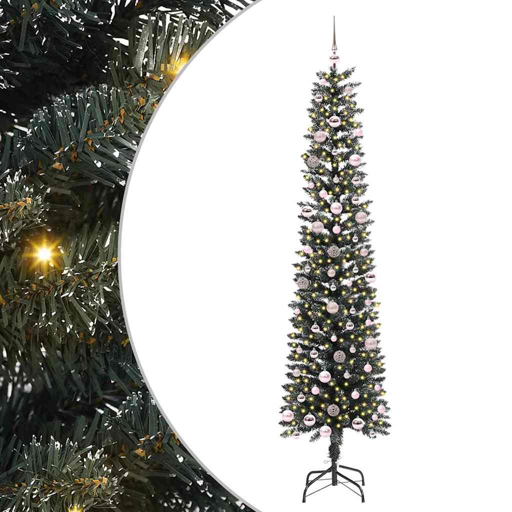 Kunstig juletre med 300 LED grønn 240 cm PVC og plast og stål