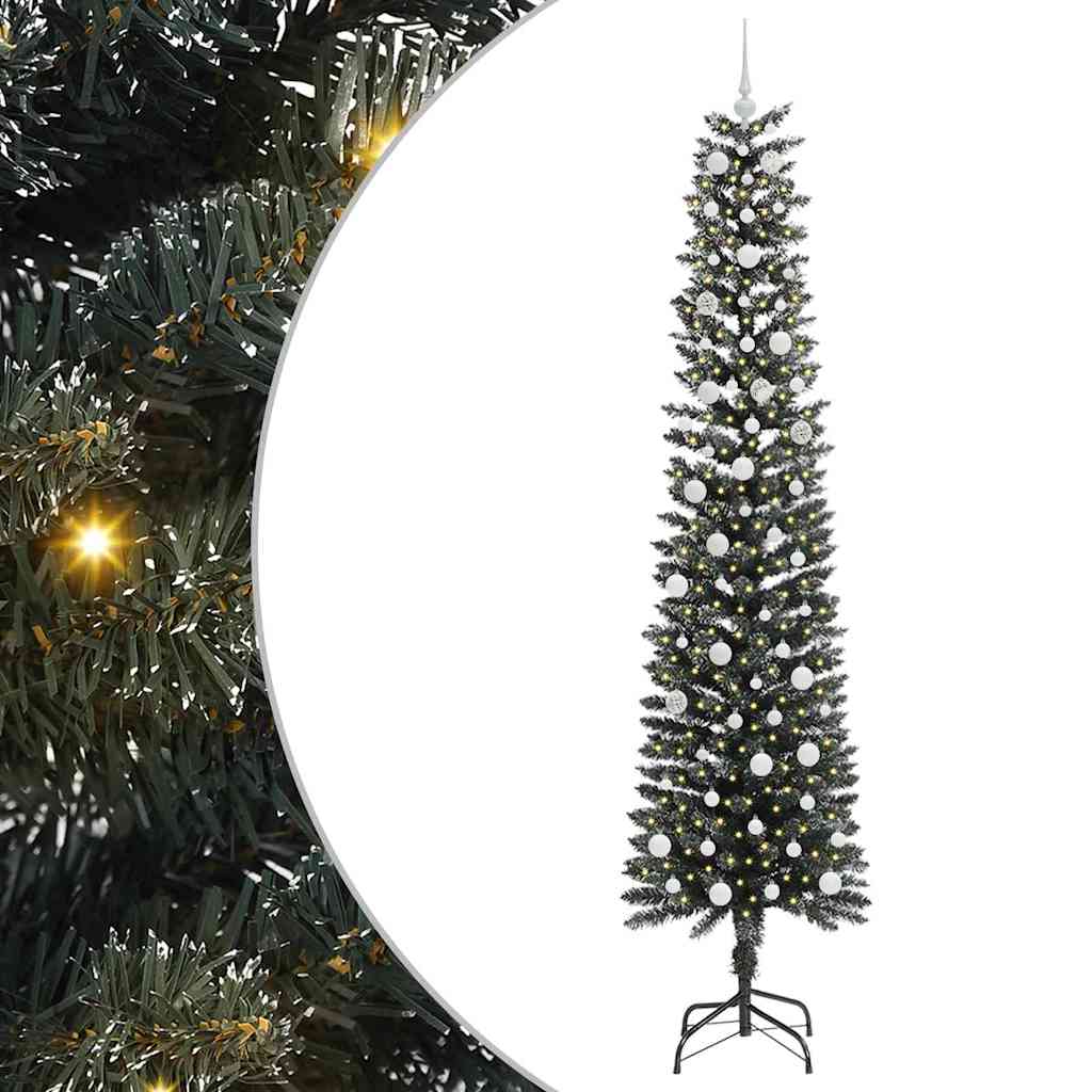 Kunstig juletre med 300 LED grønn 240 cm PVC og plast og stål