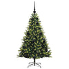 Kunstig hengslet juletre med 150 LED-lamper grønn 120 cm