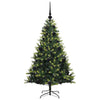 Kunstig hengslet juletre med 150 LED-lamper grønn 120 cm