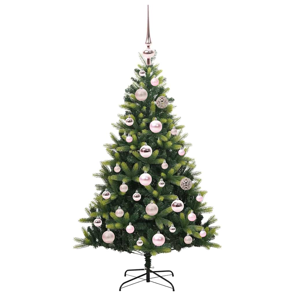 Kunstig Hengt Julegran med 150 LED-lys grønn 120 cm PVC og PE