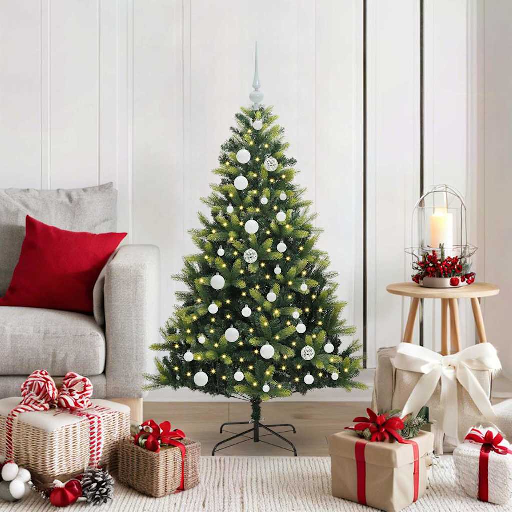 Kunstig Hengt Julegran med 150 LED-lys grønn 120 cm PVC og PE