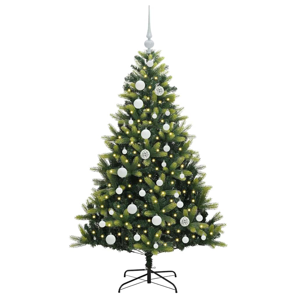 Kunstig Hengt Julegran med 150 LED-lys grønn 120 cm PVC og PE