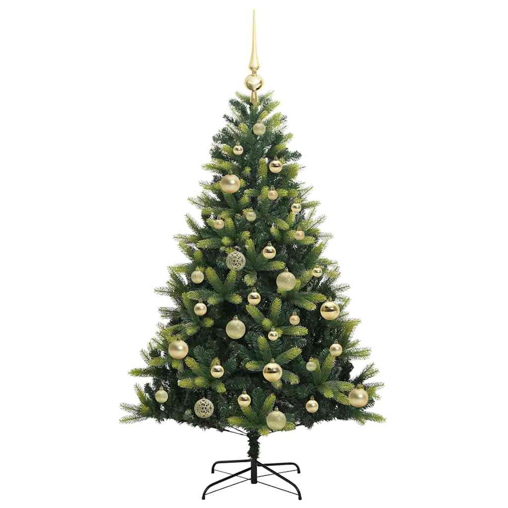 Kunstig Hengt Julegran med 150 LED-lys grønn 120 cm PVC og PE