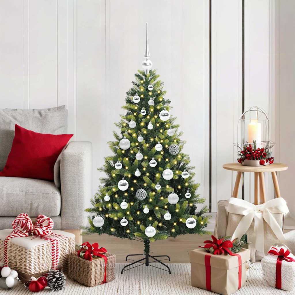 Kunstig Hengt Julegran med 150 LED-lys grønn 120 cm PVC og PE