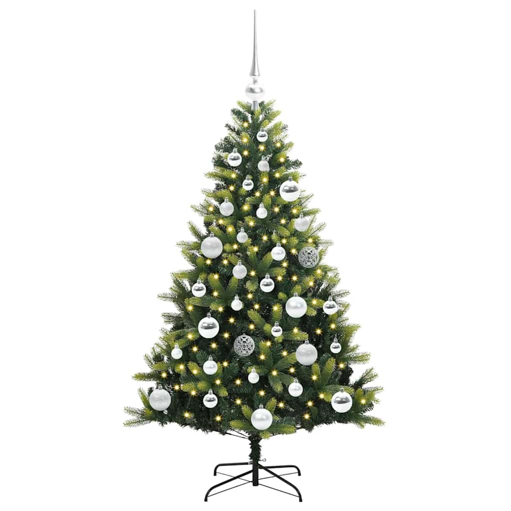 Kunstig Hengt Julegran med 150 LED-lys grønn 120 cm PVC og PE