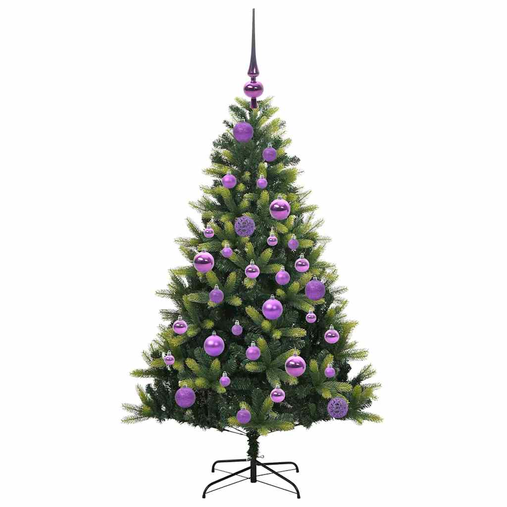 Kunstig Hengt Julegran med 150 LED-lys grønn 120 cm PVC og PE