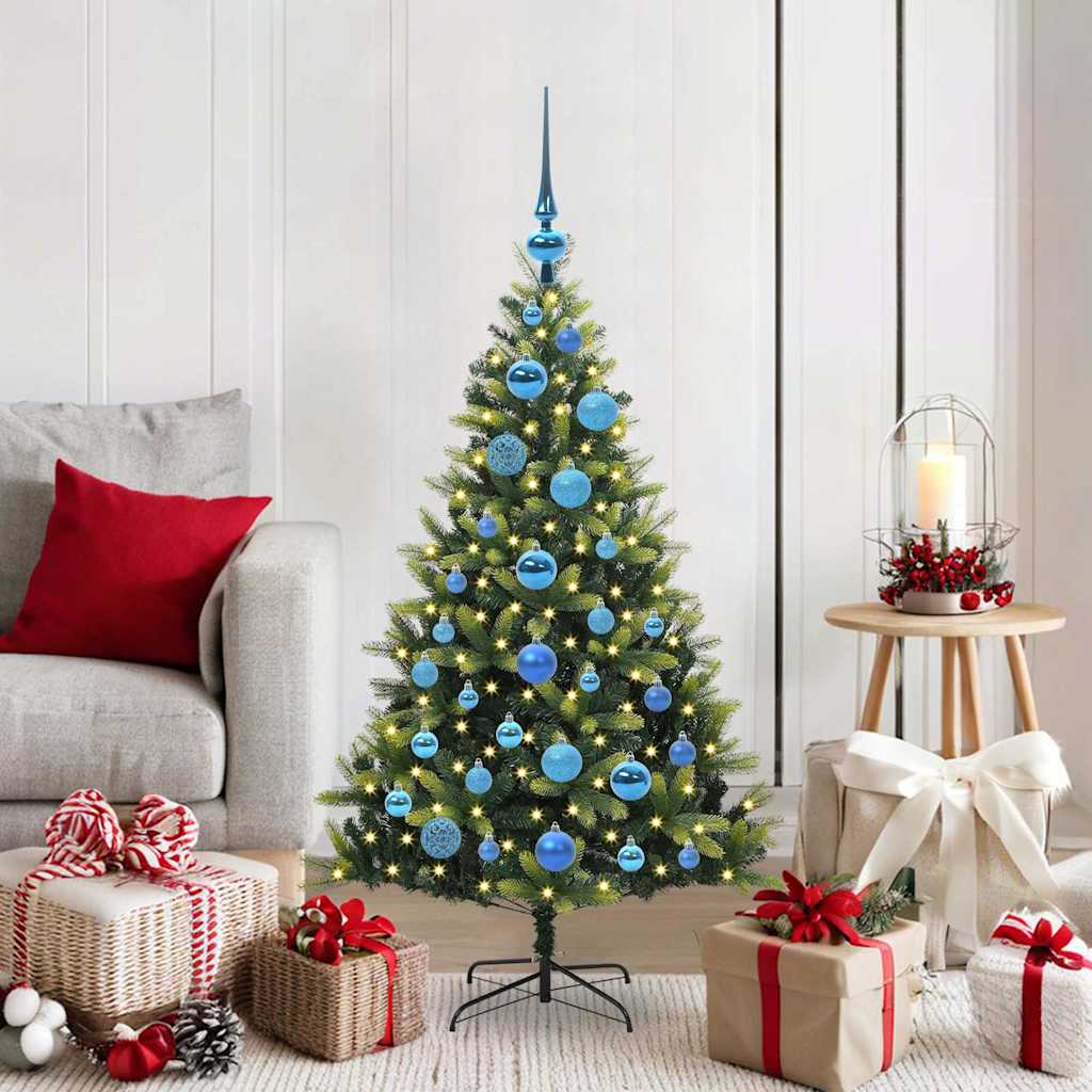 Kunstig Hengt Julegran med 150 LED-lys grønn 120 cm PVC og PE