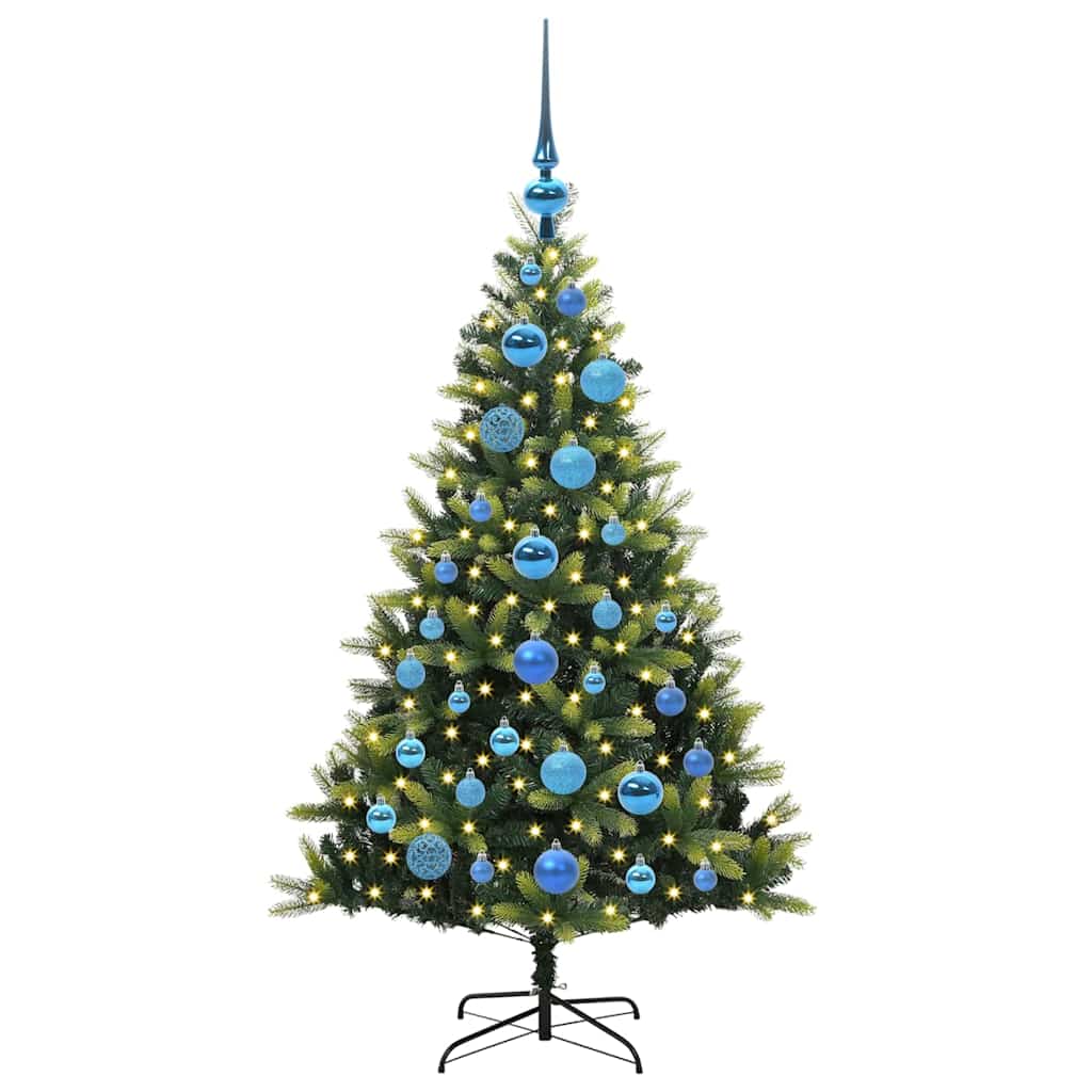 Kunstig Hengt Julegran med 150 LED-lys grønn 120 cm PVC og PE