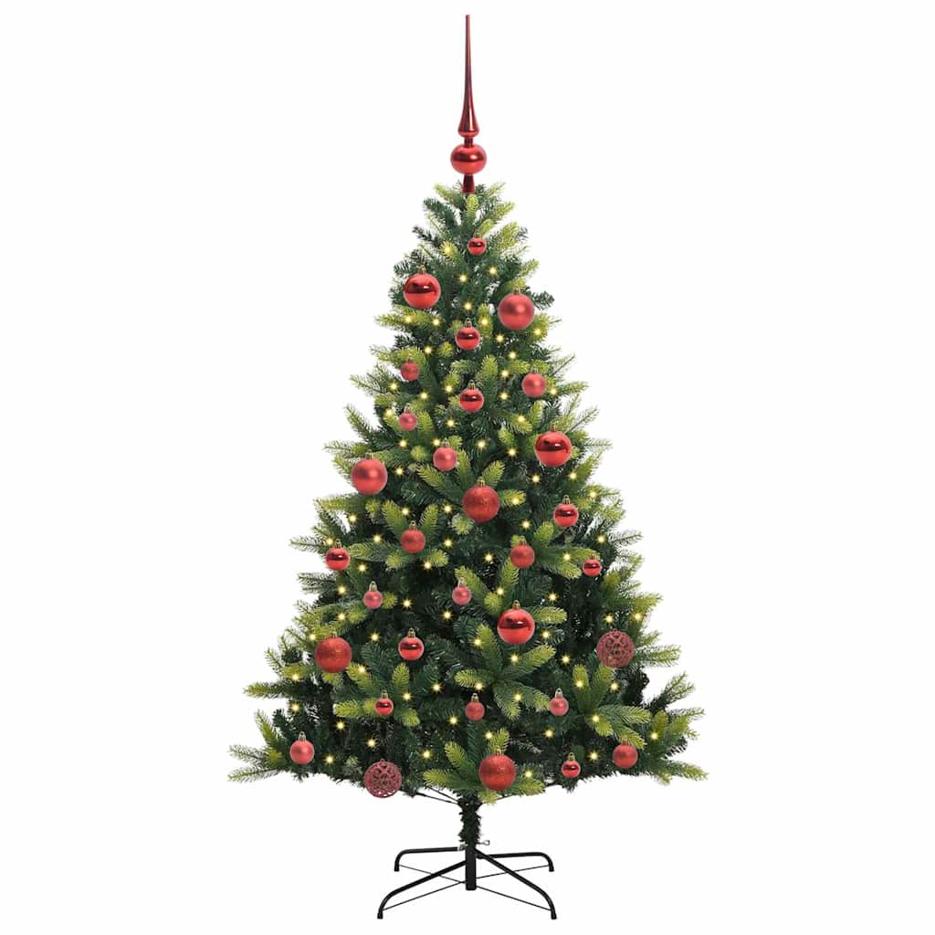 Kunstig Hengt Julegran med 150 LED-lys grønn 150 cm PVC og PE