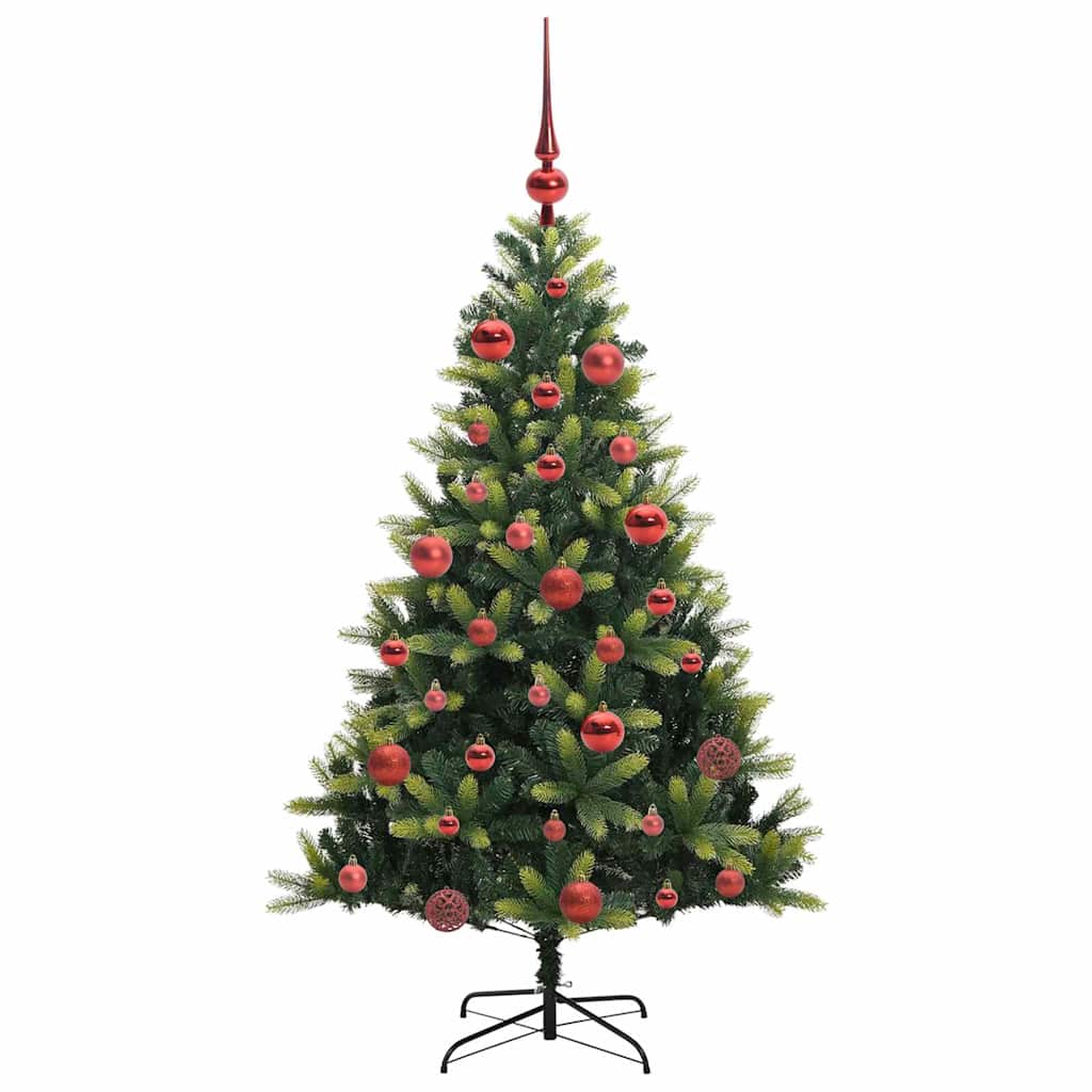 Kunstig Hengt Julegran med 150 LED-lys grønn 150 cm PVC og PE