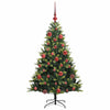 Kunstig Hengt Julegran med 150 LED-lys grønn 150 cm PVC og PE