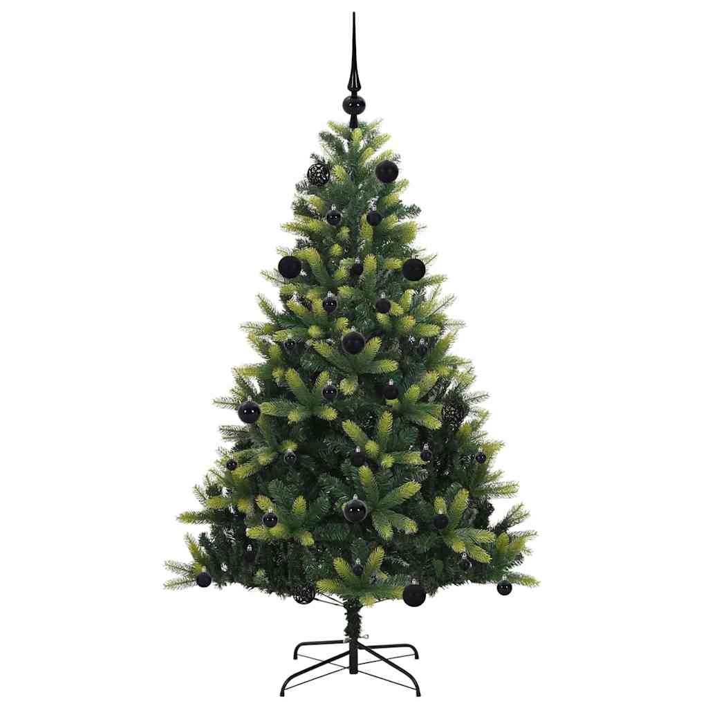Kunstig Hengt Julegran med 150 LED-lys grønn 150 cm PVC og PE