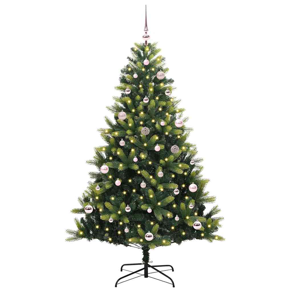 Kunstig Hengt Julegran med 150 LED-lys grønn 150 cm PVC og PE
