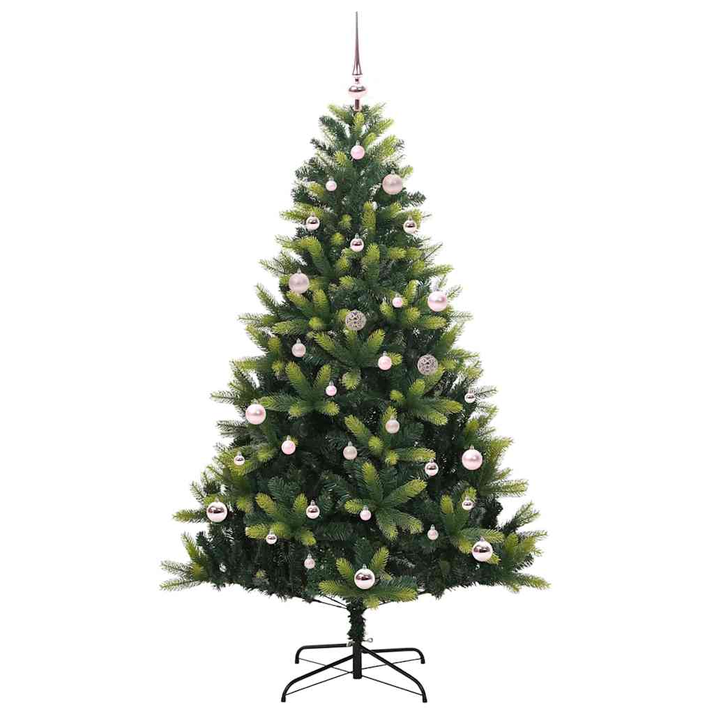 Kunstig Hengt Julegran med 150 LED-lys grønn 150 cm PVC og PE