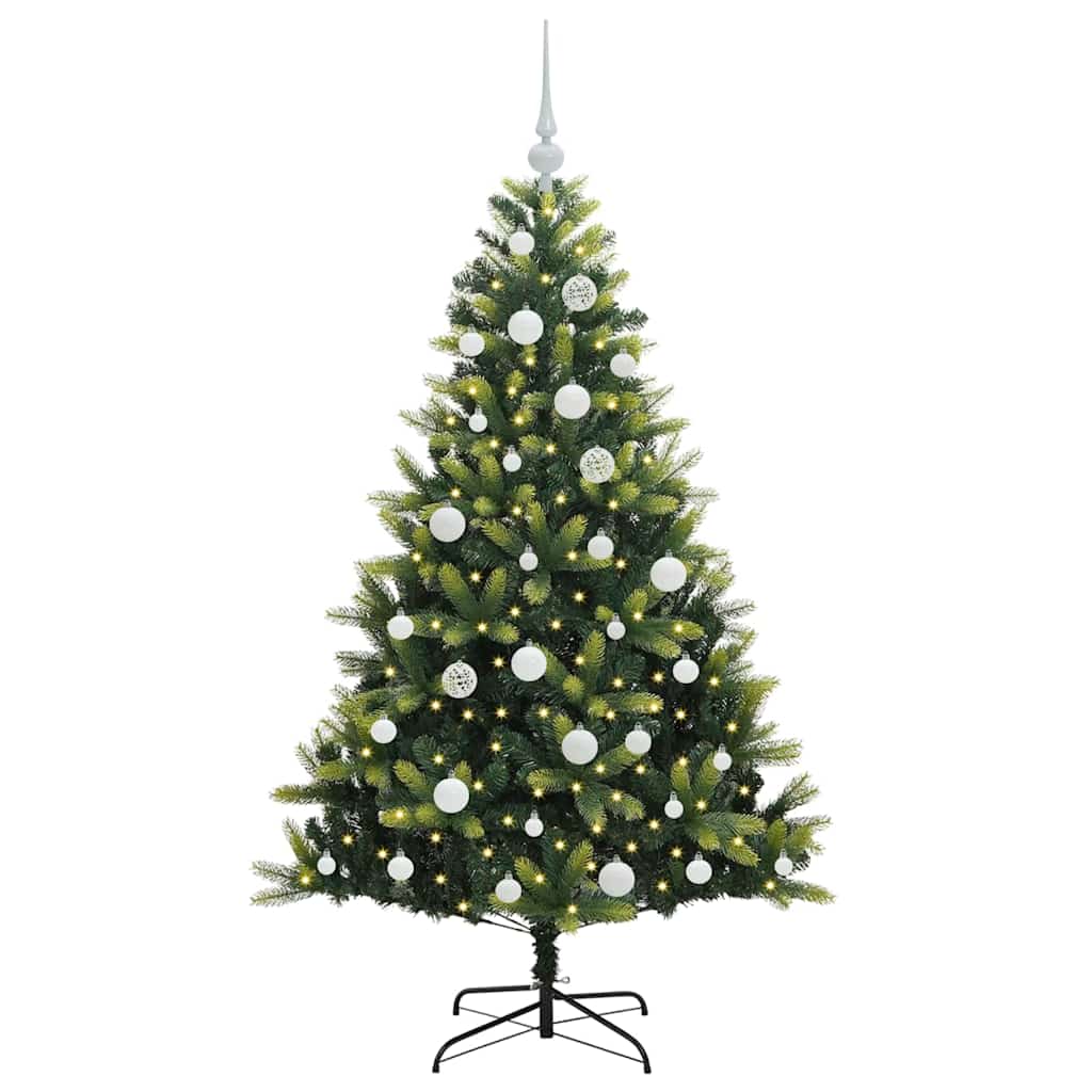Kunstig Hengt Julegran med 150 LED-lys grønn 150 cm PVC og PE