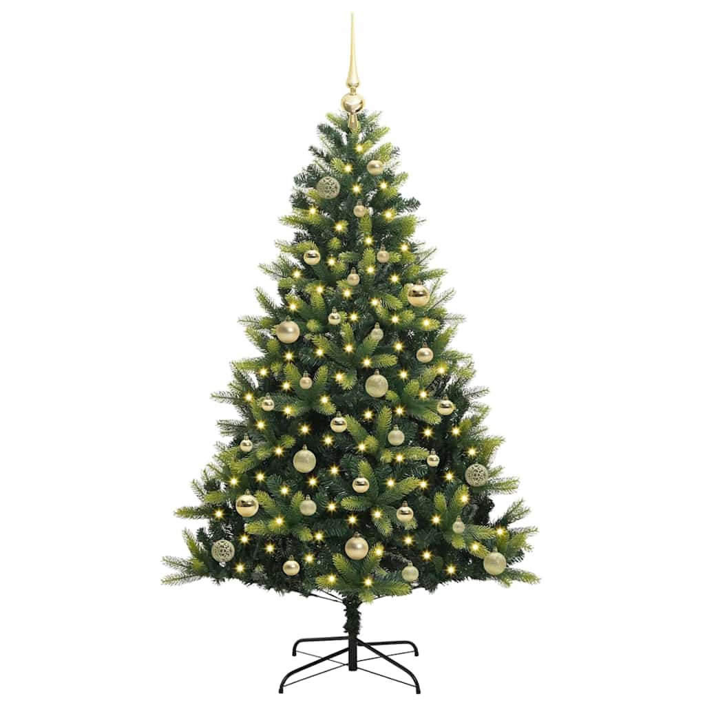 Kunstig Hengt Julegran med 150 LED-lys grønn 150 cm PVC og PE