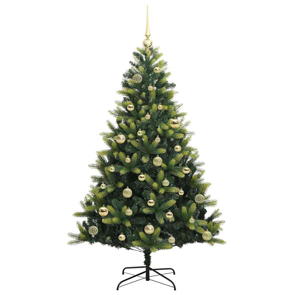 Kunstig Hengt Julegran med 150 LED-lys grønn 150 cm PVC og PE