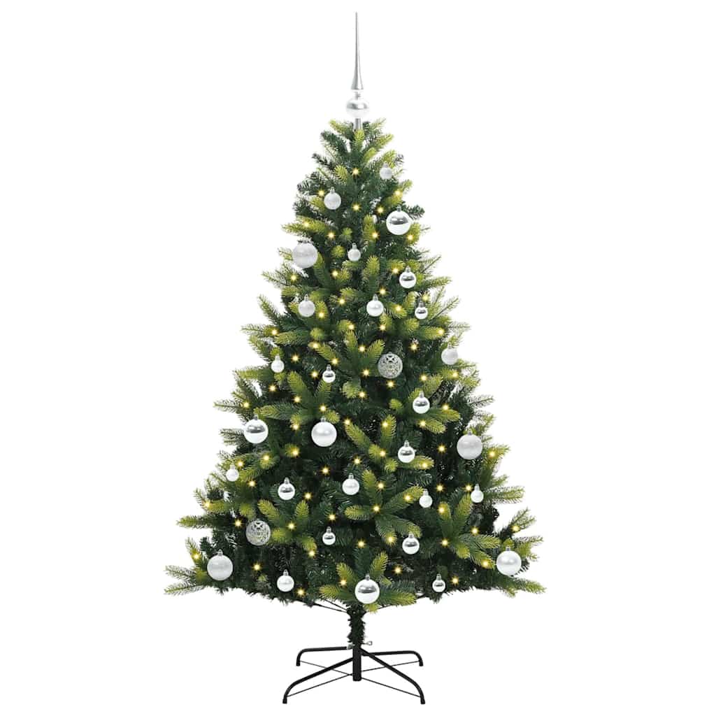 Kunstig Hengt Julegran med 150 LED-lys grønn 150 cm PVC og PE