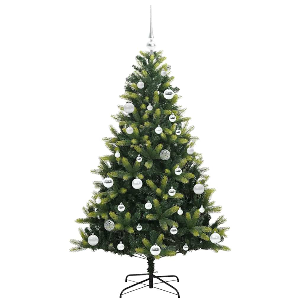 Kunstig Hengt Julegran med 150 LED-lys grønn 150 cm PVC og PE