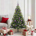 Kunstig Hengt Julegran med 150 LED-lys grønn 150 cm PVC og PE
