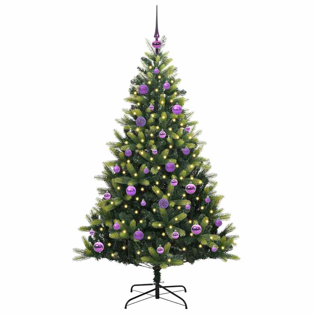 Kunstig Hengt Julegran med 150 LED-lys grønn 150 cm PVC og PE