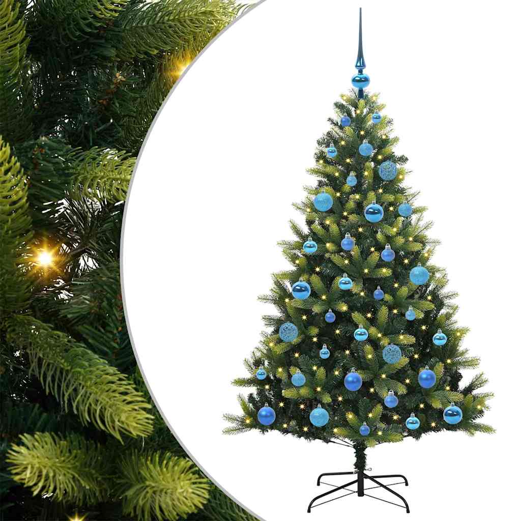 Kunstig Hengt Julegran med 150 LED-lys grønn 150 cm PVC og PE