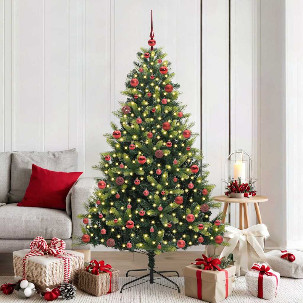 Kunstig hengende juletre med 300 LED-lamper grønn 180 cm