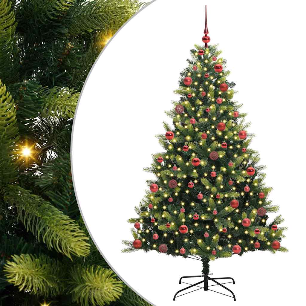 Kunstig hengende juletre med 300 LED-lamper grønn 180 cm