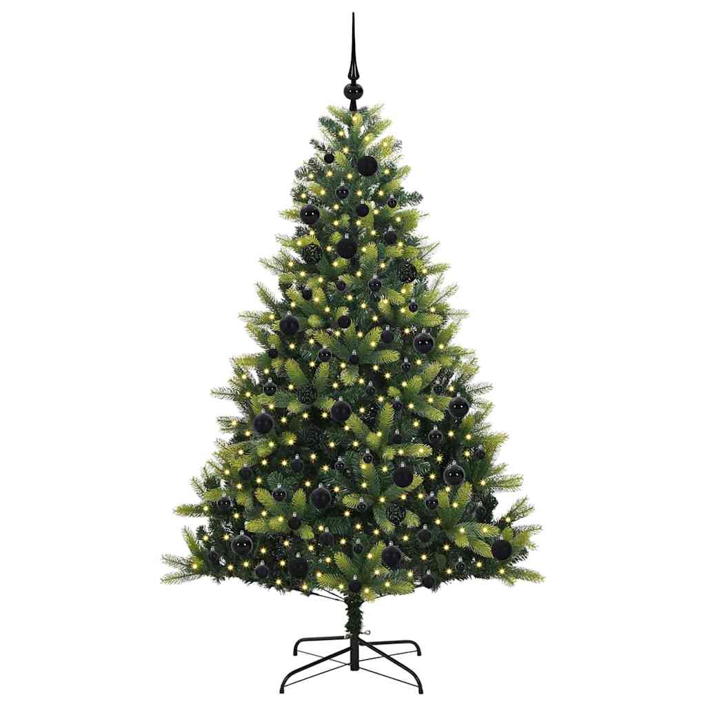 Kunstig leddet juletre med 300 LED-lamper grønn 180 cm