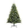 Kunstig sammenleggbar juletre med 300 LED-lys grønn 180 cm