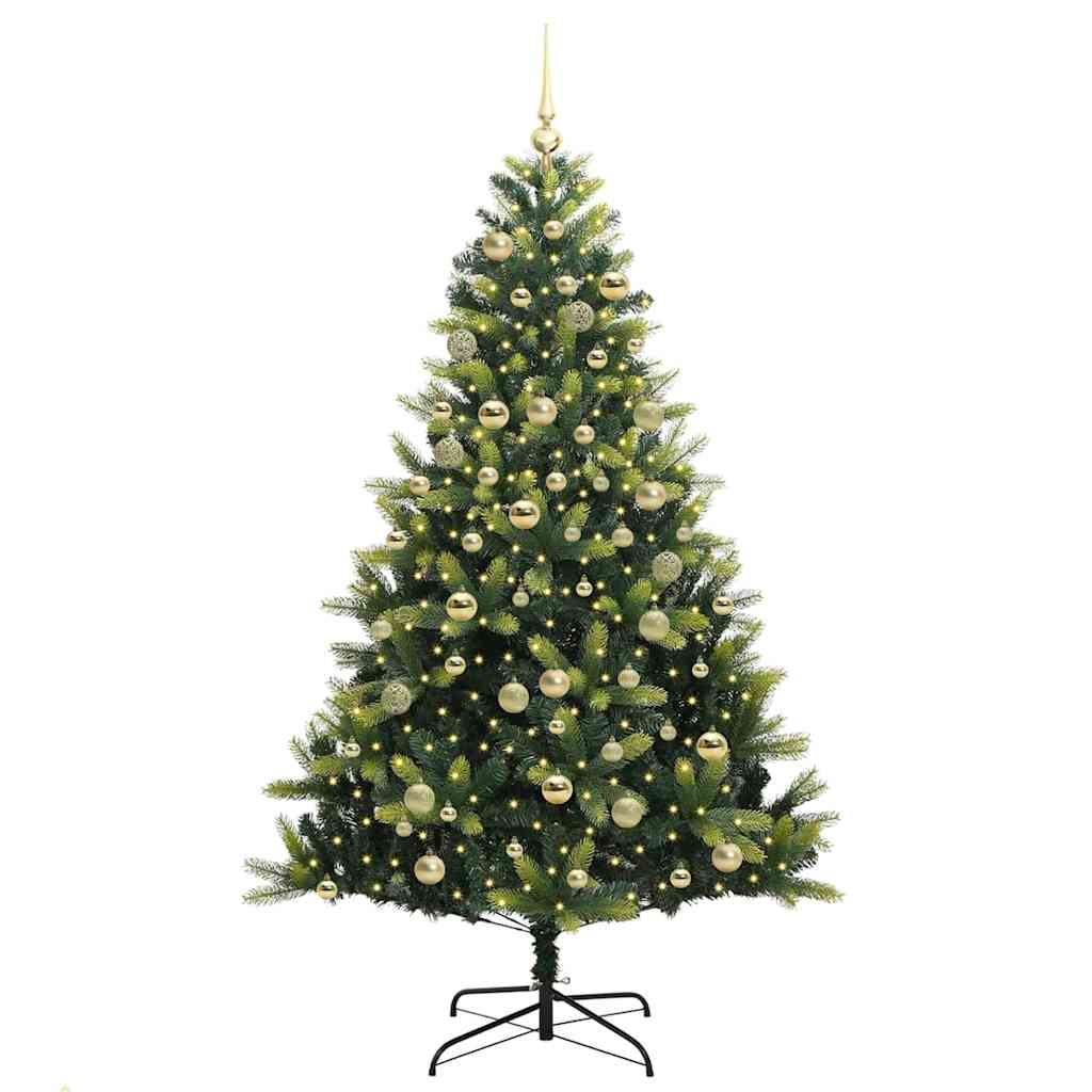 Kunstig Hengt Juletre med 300 LED-lamper grønn 180 cm PVC og PE