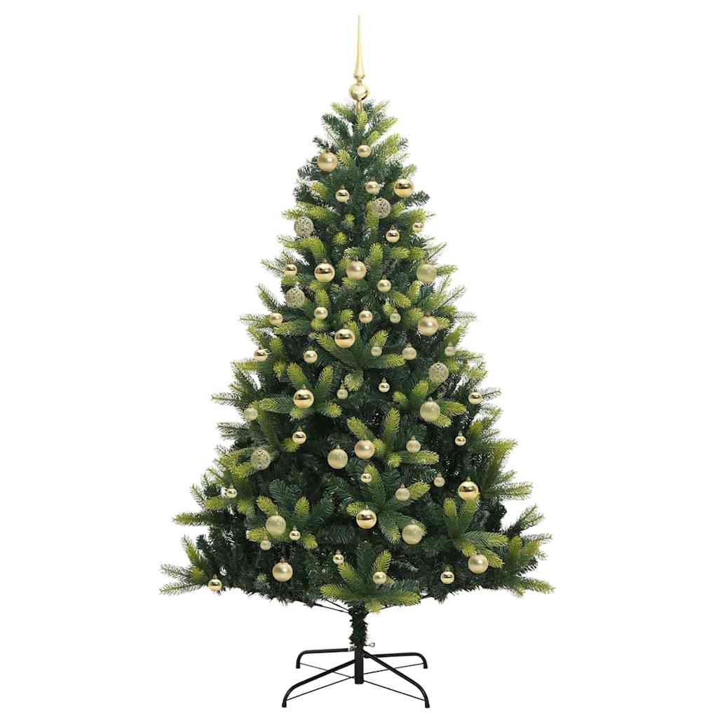 Kunstig Hengt Juletre med 300 LED-lamper grønn 180 cm PVC og PE