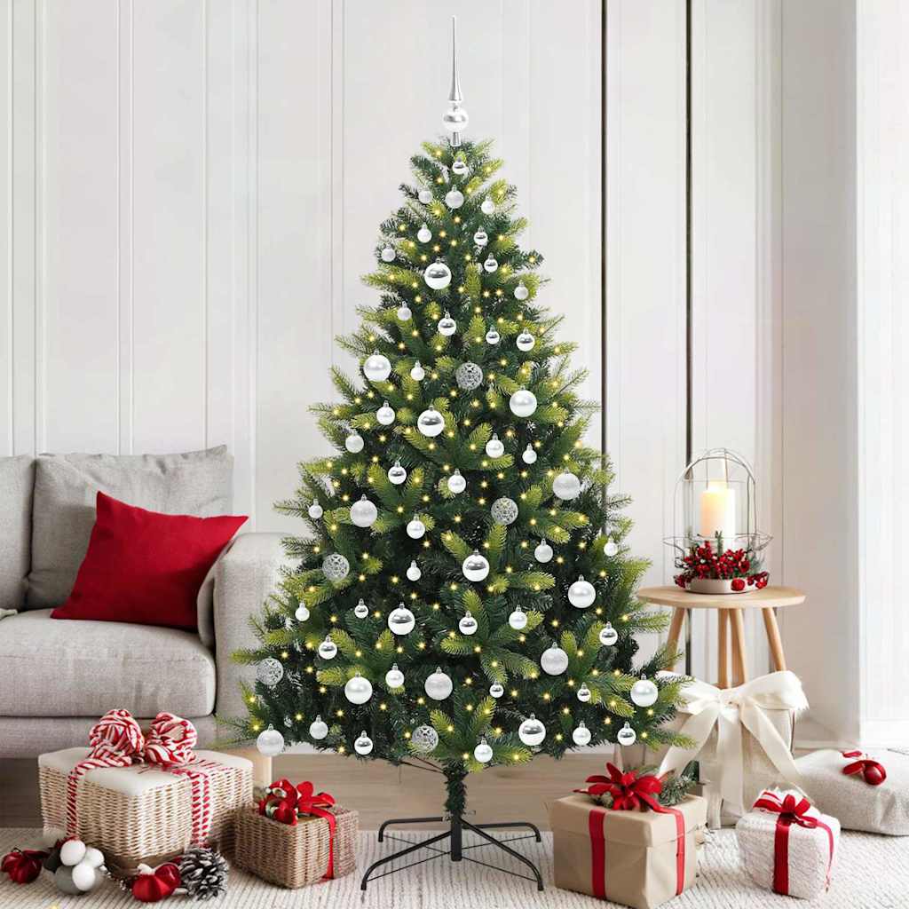 Kunstig hengende juletre med 300 LED-lamper grønn 180 cm