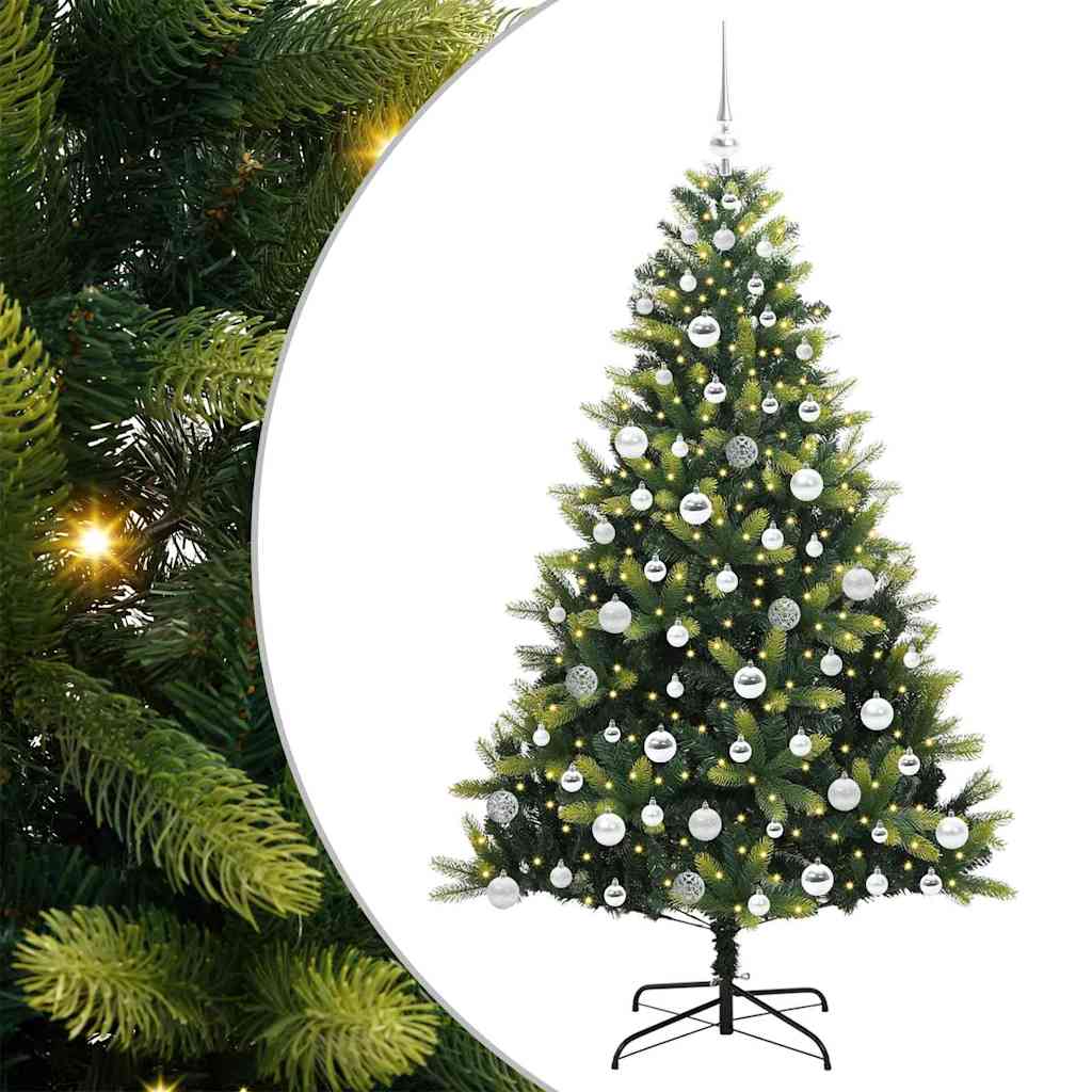 Kunstig hengende juletre med 300 LED-lamper grønn 180 cm