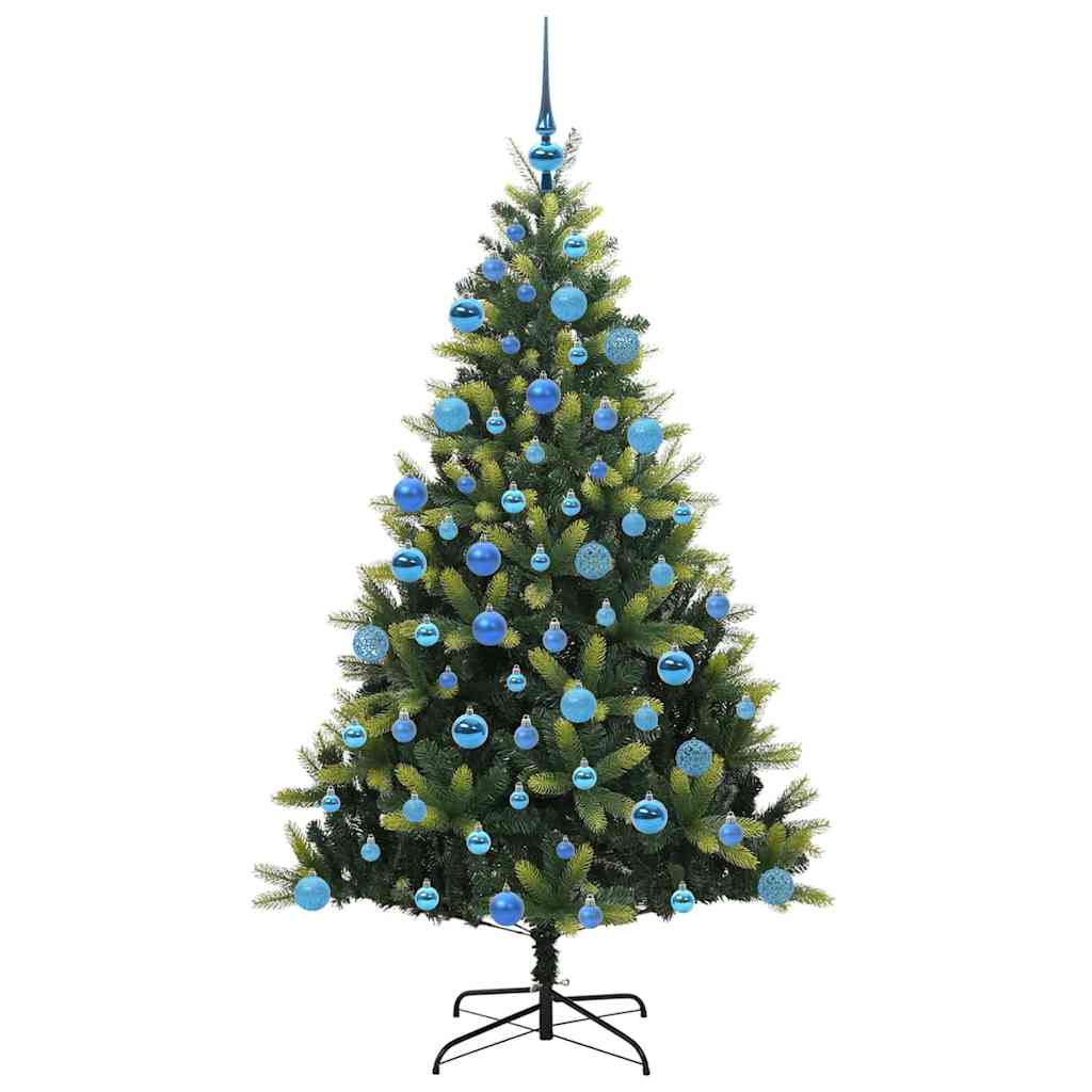 Kunstig leddet juletre med 300 LED-lamper grønn 180 cm