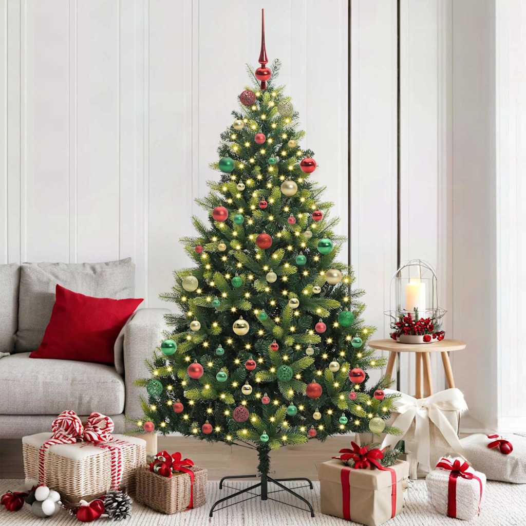 Kunstig Hinged Juletre 300 LEDs grønn 180 cm PVC og PE