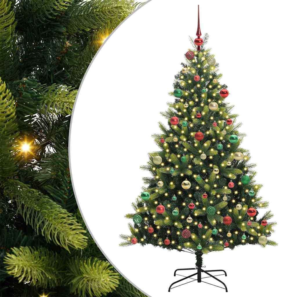 Kunstig Hinged Juletre 300 LEDs grønn 180 cm PVC og PE