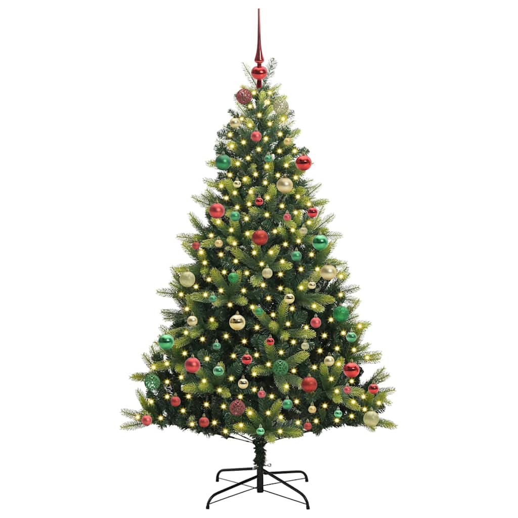 Kunstig Hinged Juletre 300 LEDs grønn 180 cm PVC og PE