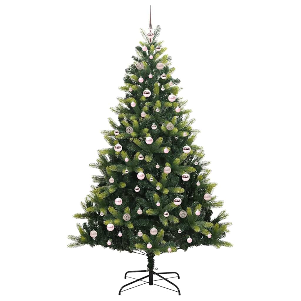 Kunstig leddet juletre med 300 LED-lamper grønn 210 cm
