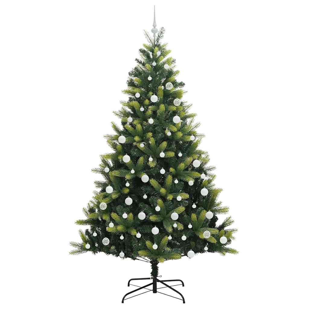 Kunstig leddet juletre med 300 LED-lamper grønn 210 cm