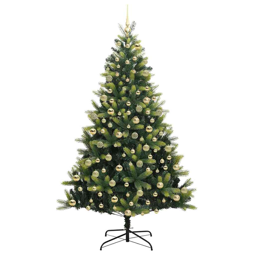 Kunstig leddet juletre med 300 LED-lamper grønn 210 cm