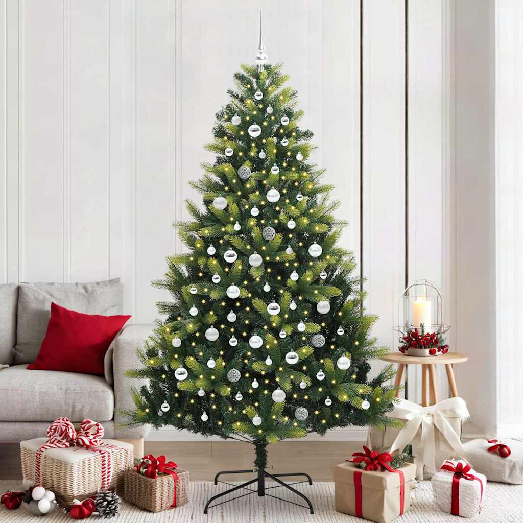 Kunstig Hengt Juletre 300 LED-lamper grønn 210 cm PVC og PE