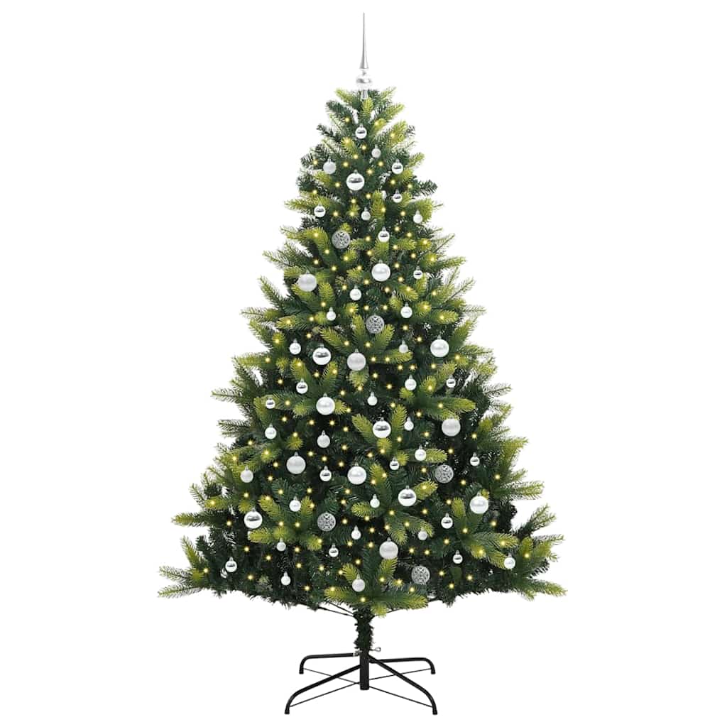 Kunstig Hengt Juletre 300 LED-lamper grønn 210 cm PVC og PE